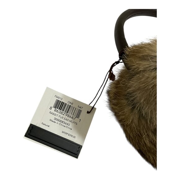 Coach Fur Earmuffs, Women's Winter Leather Band, Fur Ear Cover, 84010 MSRP $298 - Picture 4 of 5